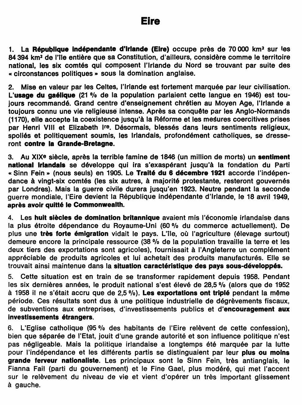 Prévisualisation du document L'Eire (carte, climat, population, agriculture, industrie, économie, etc...)