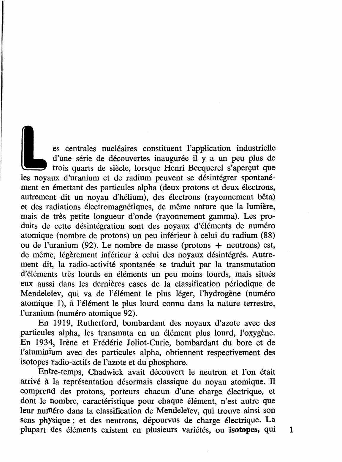 Prévisualisation du document L'éléctricité et l'énergie nucléaire dans les années 1970 (science et technique)