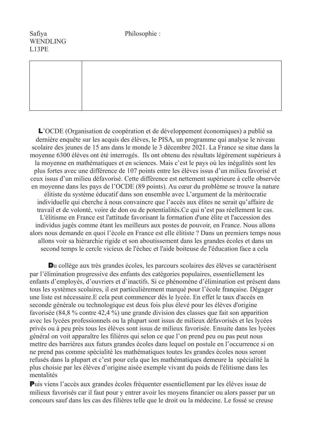 Prévisualisation du document l'élitisme a l'école