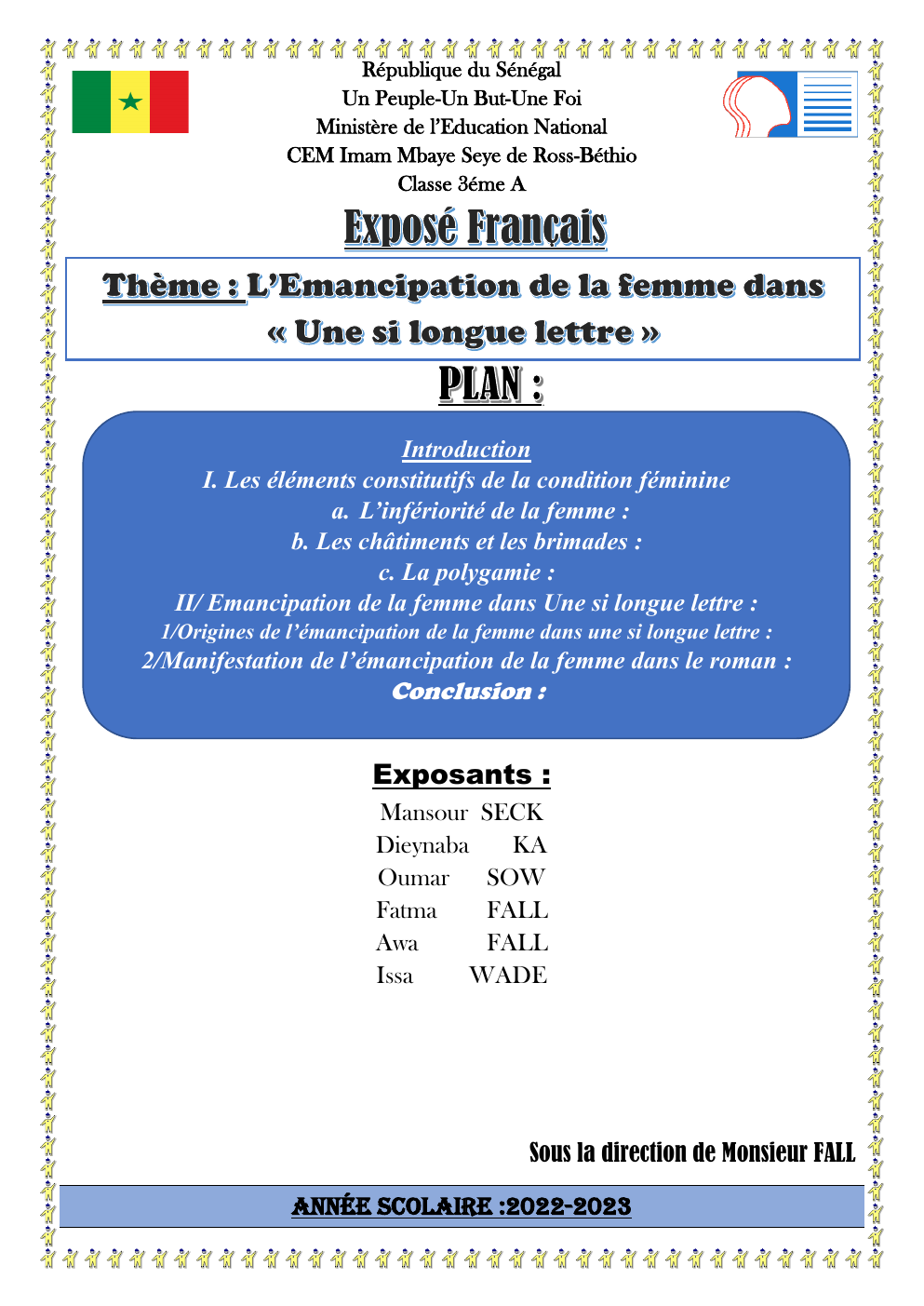 Prévisualisation du document l'emacipation de la femme dans une si longue lettr