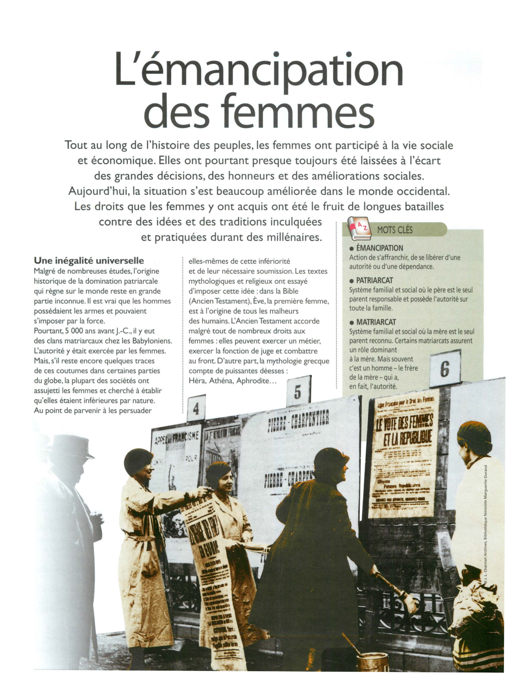 Prévisualisation du document L'ÉMANCIPATION DE LA FEMME