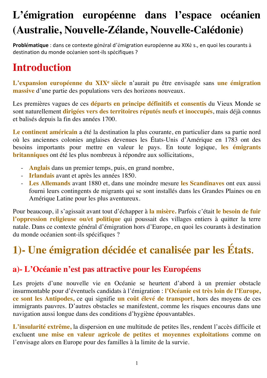 Prévisualisation du document L’émigration européenne dans l’espace océanien (Australie, Nouvelle-Zélande, Nouvelle-Calédonie)