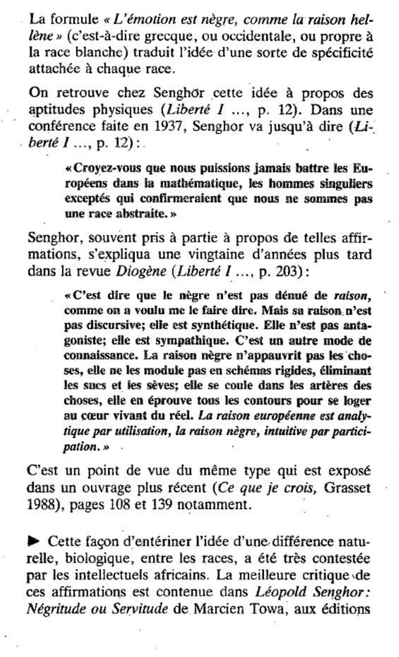 Prévisualisation du document L’émotion est nègre, comme la raison hellène Senghor
