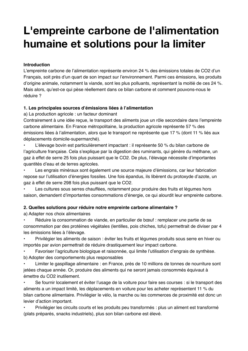 Prévisualisation du document L'empreinte carbone de l'alimentation humaine et solutions pour la limiter
