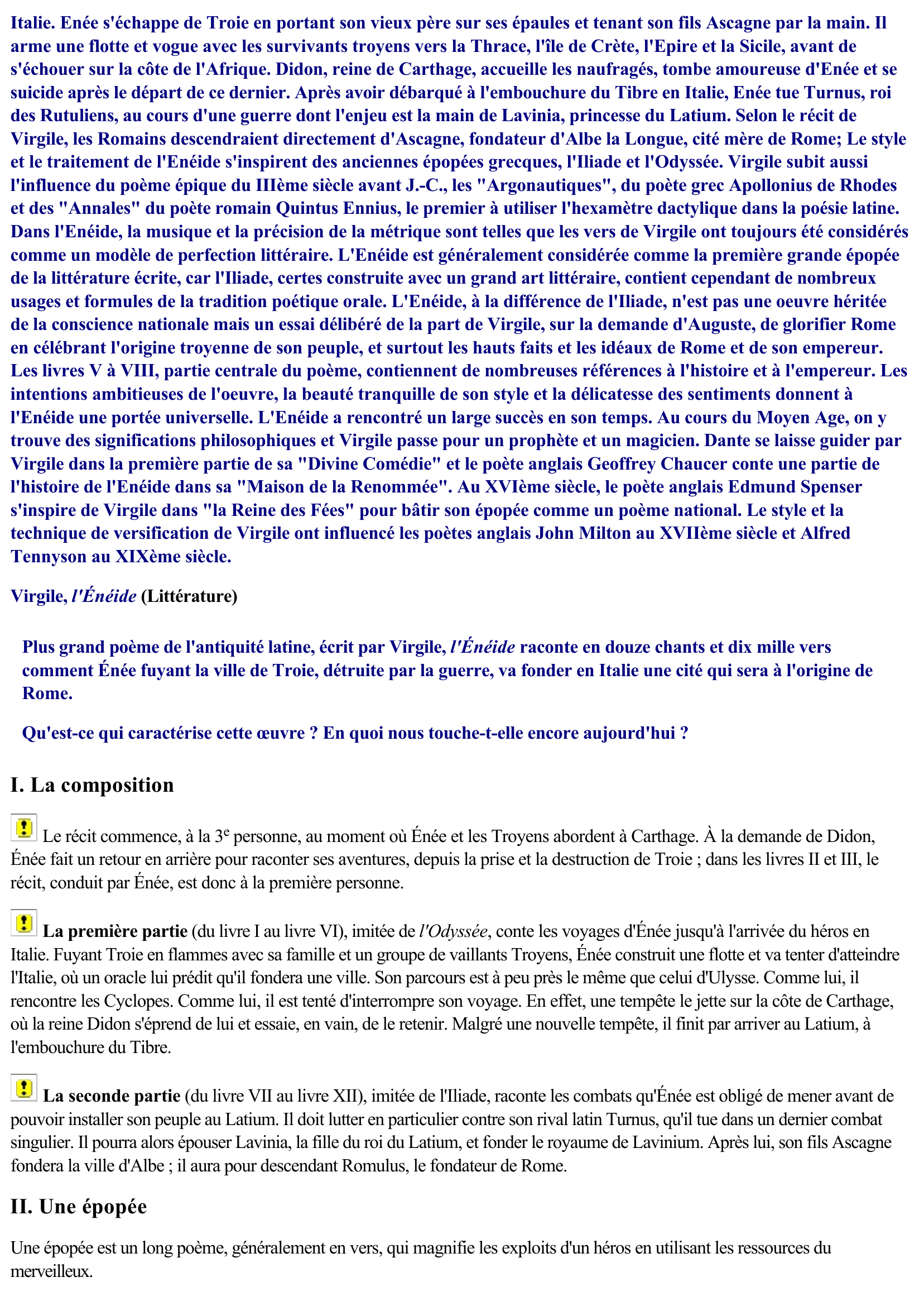Prévisualisation du document L'Enéide de Virgile (Résumé & Analyse)