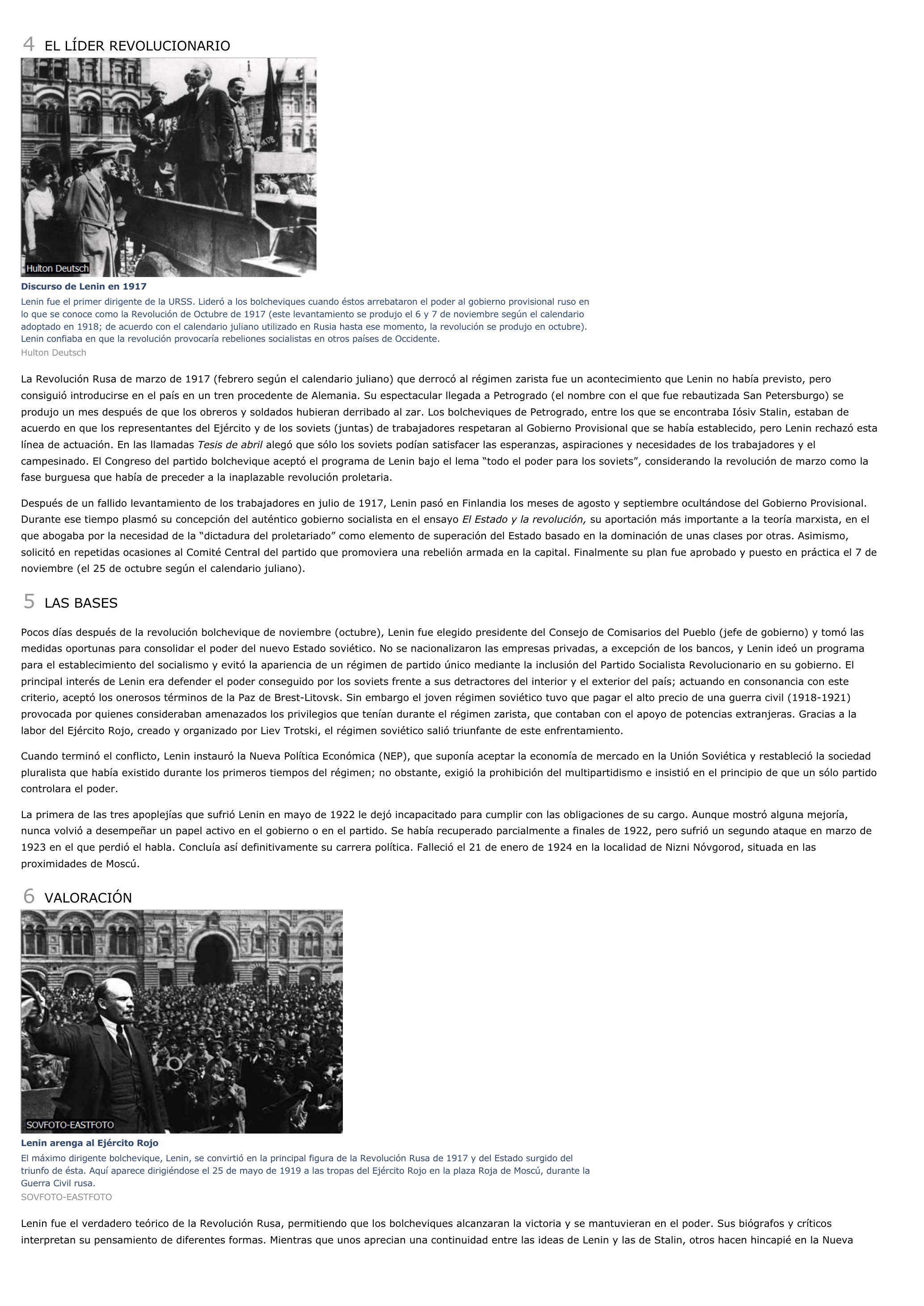 Prévisualisation du document Lenin (Vladímir Ilich Uliánov) - historia.