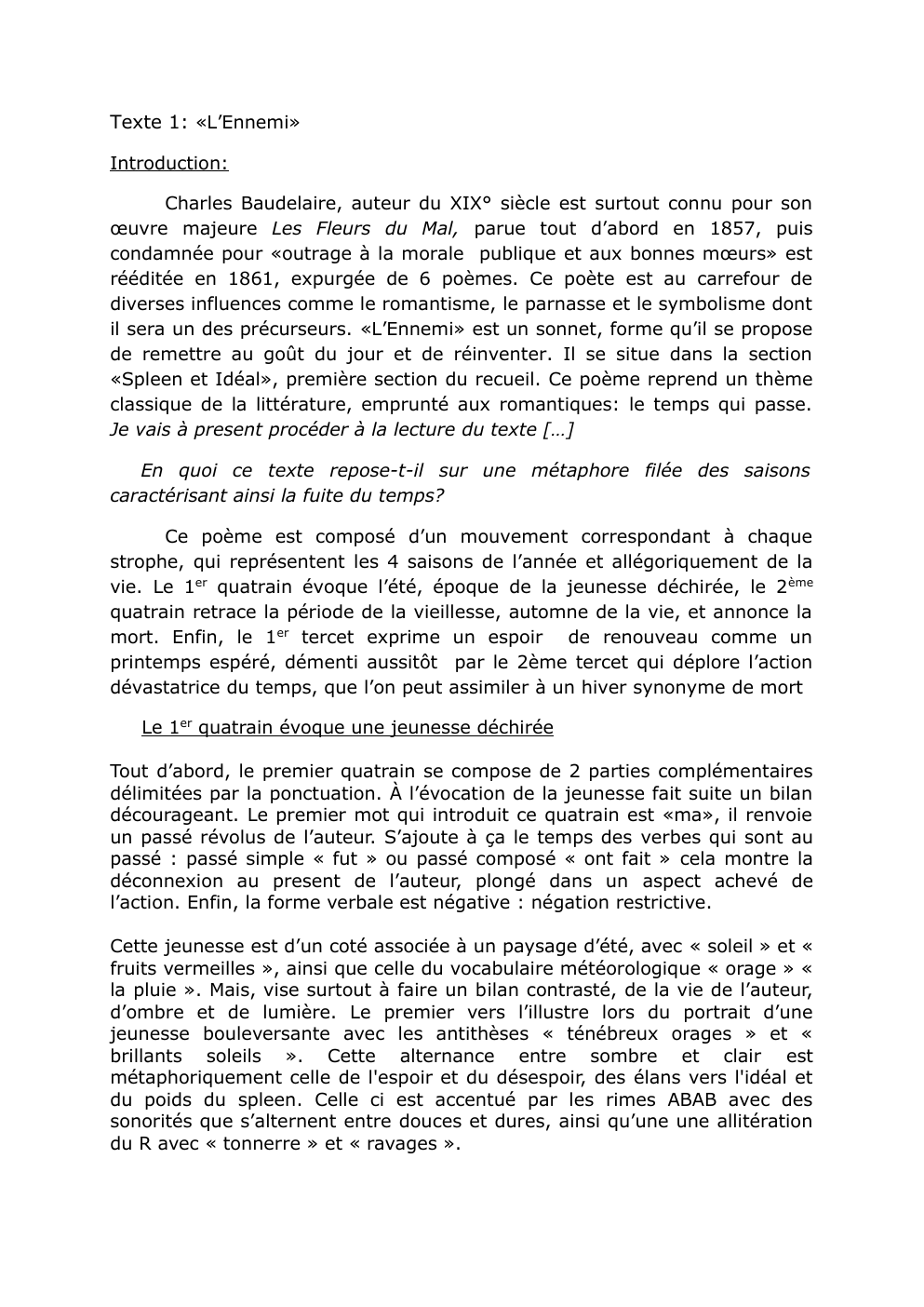 Prévisualisation du document «L’Ennemi» de Charles Baudelaire