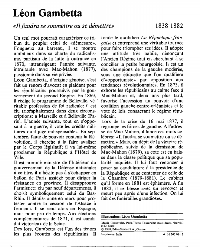 Prévisualisation du document Léon Gambetta.