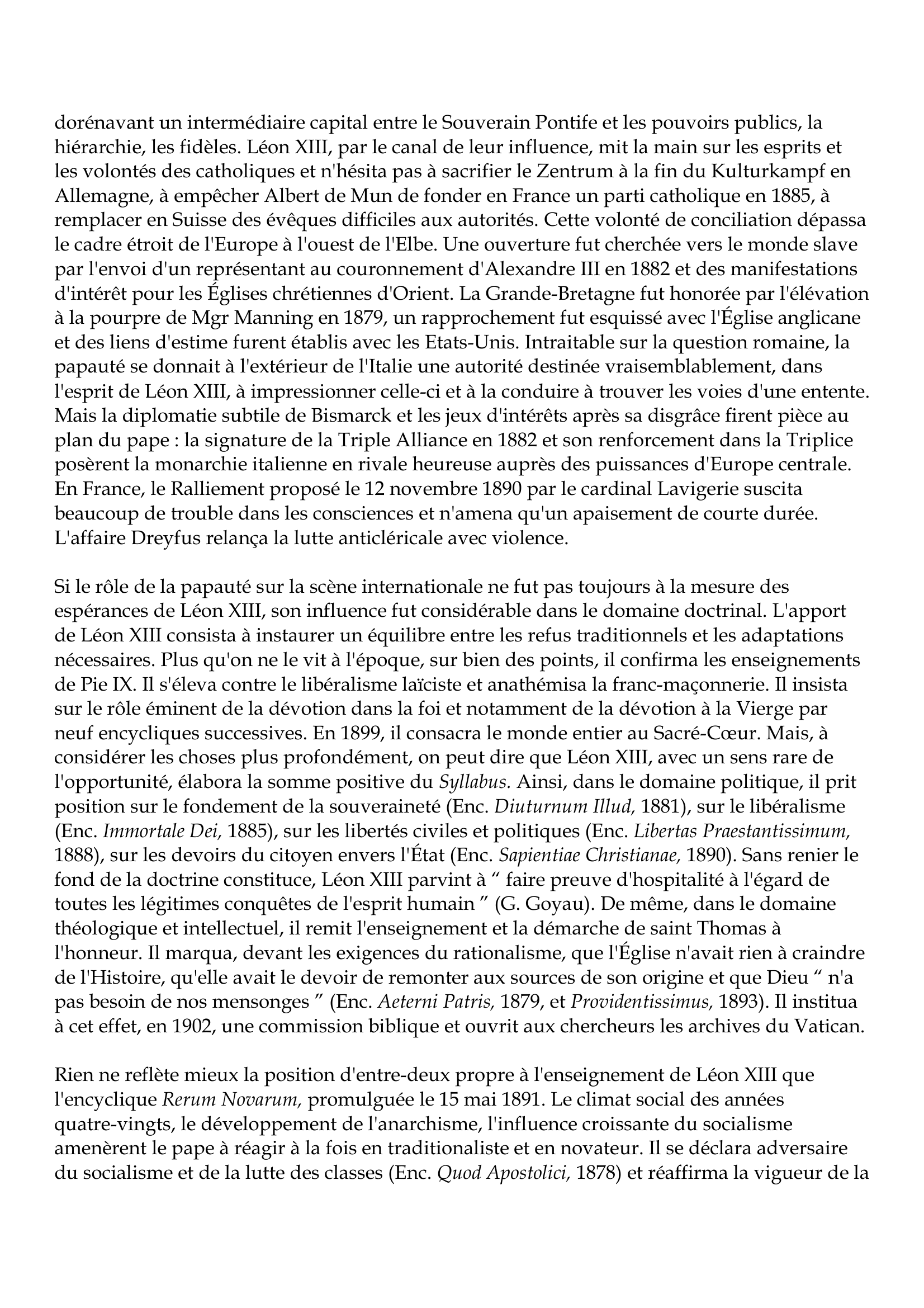 Prévisualisation du document Léon XIII
1810-1903
Léon XIII s'est acquis dans l'Histoire la réputation d'avoir été le premier pape du XIXe siècle à
essayer de comprendre son époque.