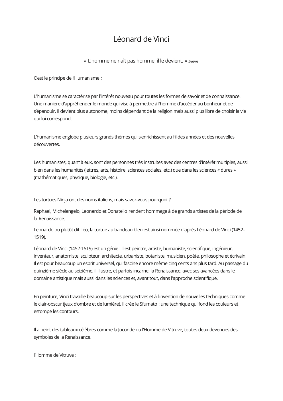 Prévisualisation du document Leonard de Vinci