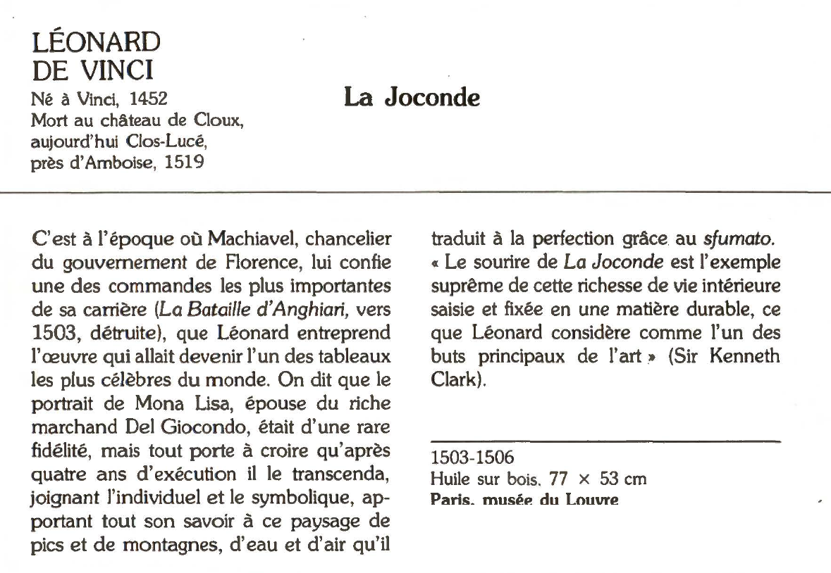 Prévisualisation du document LÉONARD DE VINCI: La Joconde
