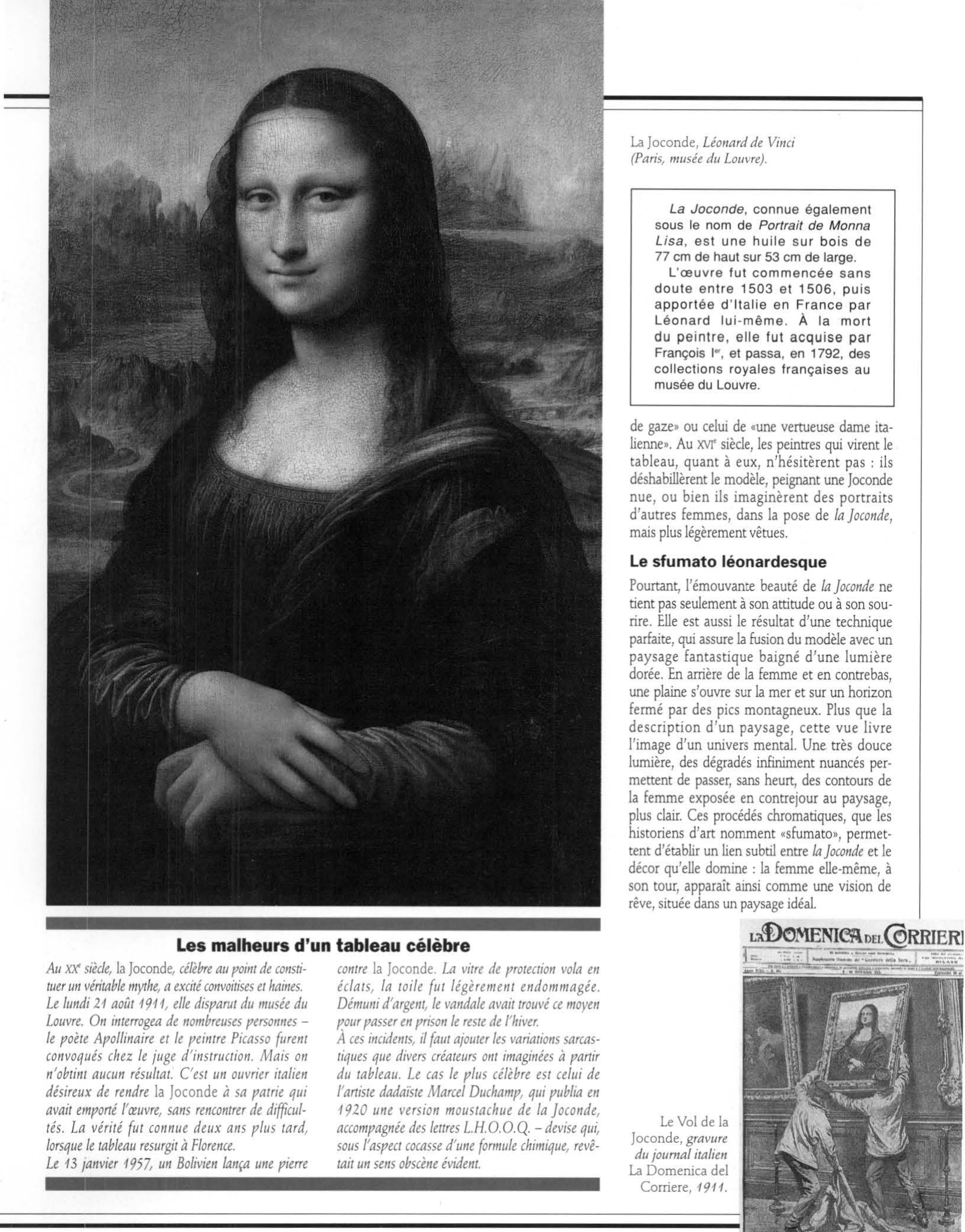 Prévisualisation du document Léonard de Vinci :   LA JOCONDE (analyse de l'oeuvre - Histoire de l'art)