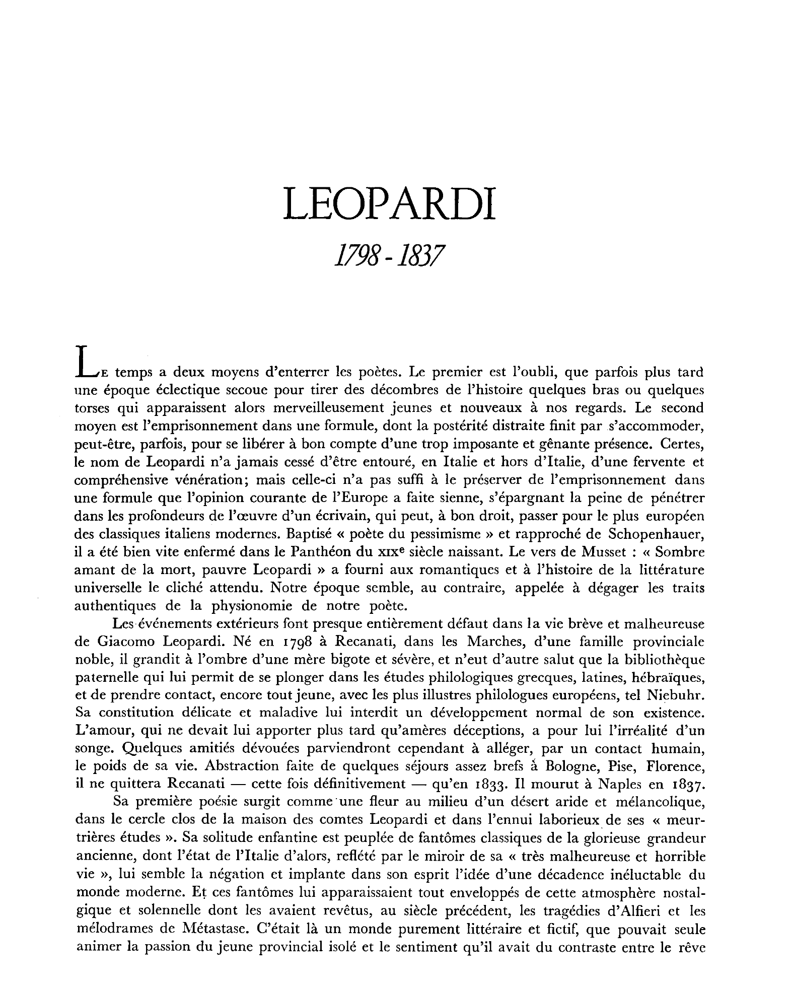 Prévisualisation du document Leopardi, Giacomo