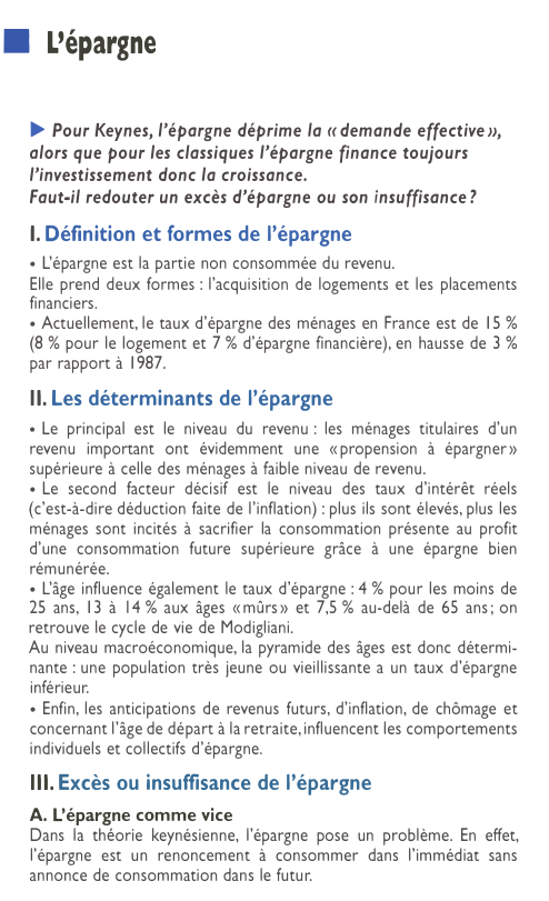 Prévisualisation du document L'épargne