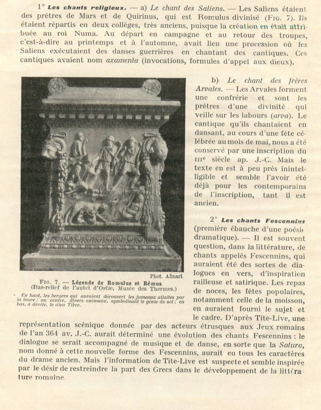 Prévisualisation du document L'ÉPOQUE PRIMITIVE (Des origines à l'an de Rome 514 ou 241 av. J.-C.) - LITTERATURE