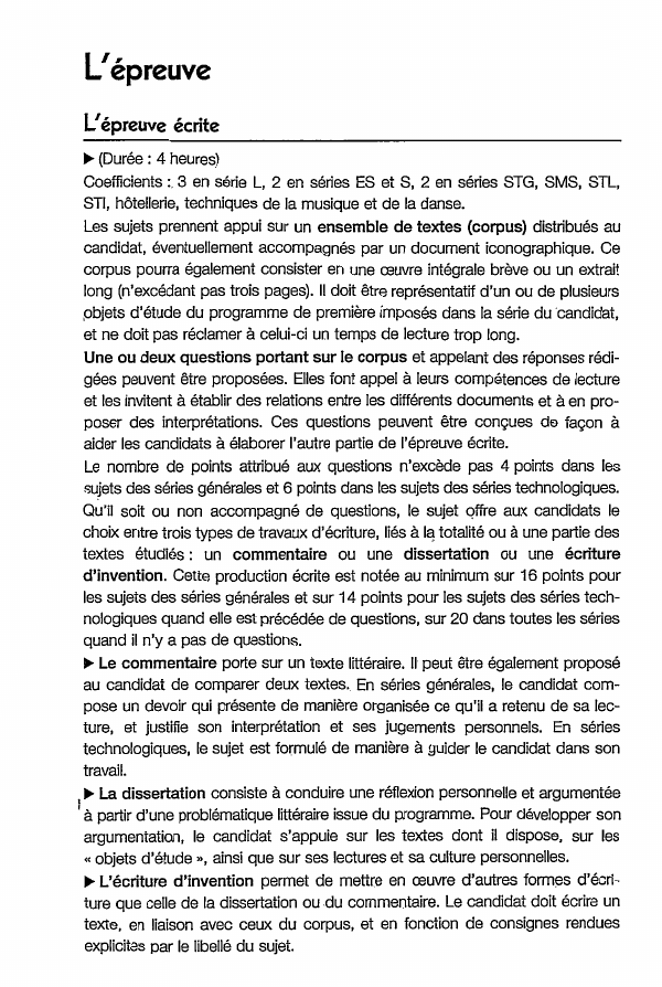 Prévisualisation du document L'épreuve écrite en français