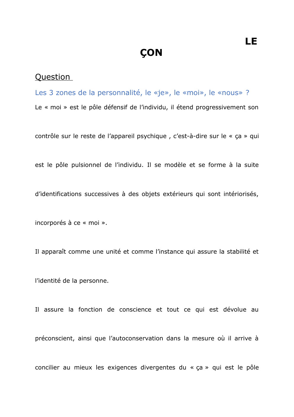 Prévisualisation du document Les 3 zones de la personnalité, le «je», le «moi», le «nous»