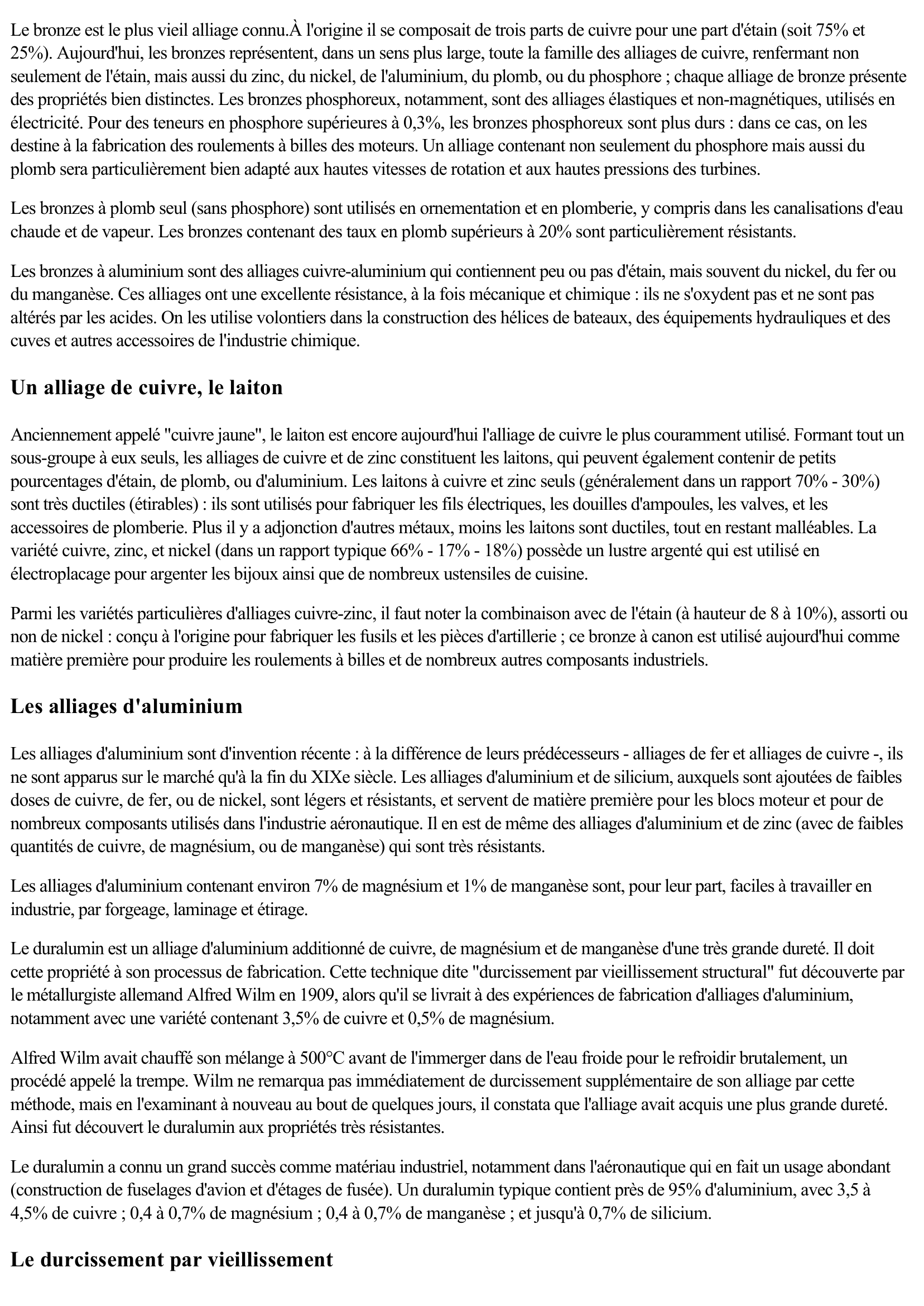 Prévisualisation du document Les alliages (Sciences & Techniques)