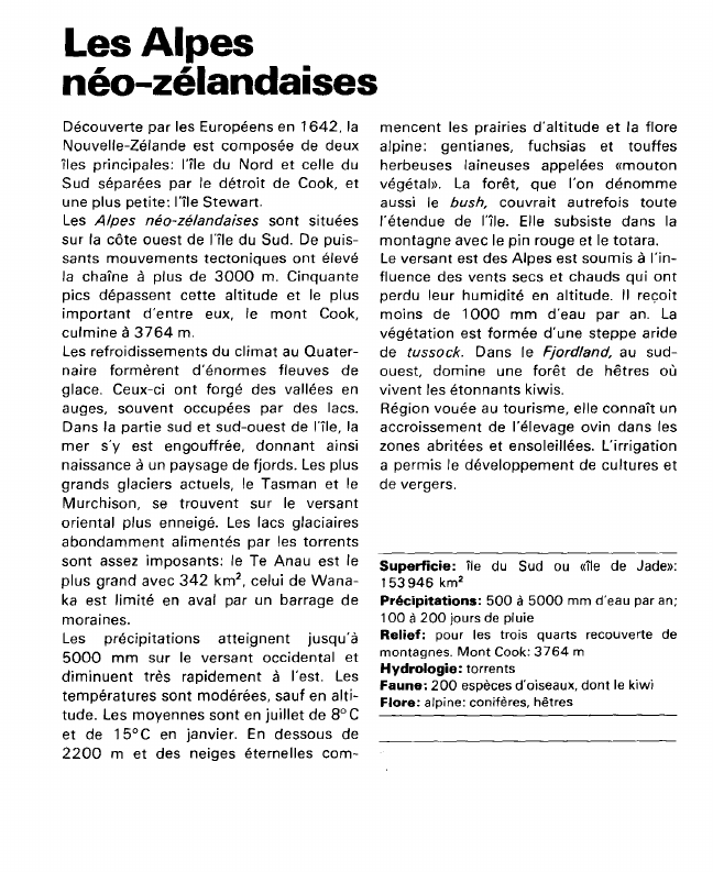 Prévisualisation du document Les Alpesnéo-zélandaises (géographie).
