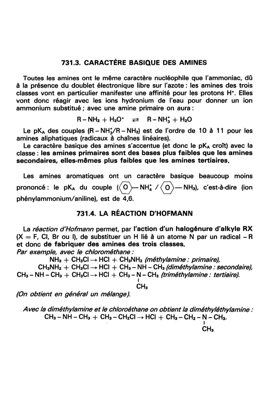 Prévisualisation du document Les amines: classification - Propriétés basiques - Synthèse