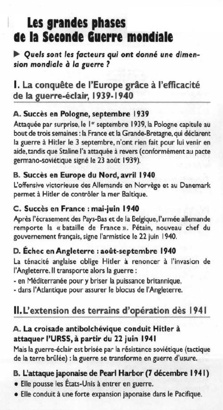 Prévisualisation du document Les arandes phaseste la Seconde Guerre mondjale.