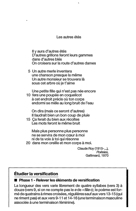 Prévisualisation du document Les autres étés: Claude Roy (1915-...), Poésies, Gallimard, 1970
