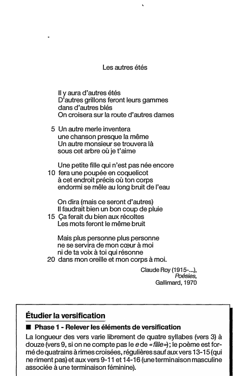 Prévisualisation du document Les autres étés

Il y aura d'autres étés
D'autres grillons feront leurs gammes
dans d'autres blés
On croisera sur fa...