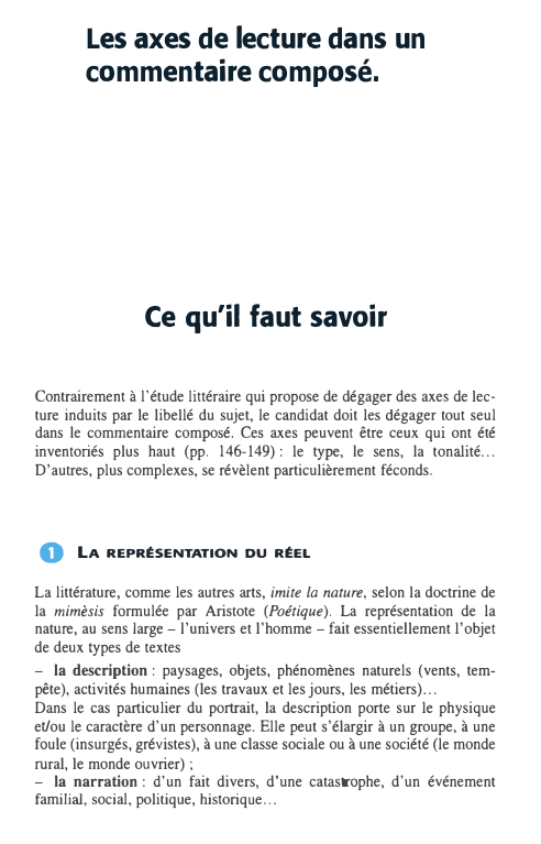 Prévisualisation du document Les axes de lecture dans un
commentaire composé.

Ce qu'il faut savoir
Contrairement à l'étude littéraire qui propose de dégager...