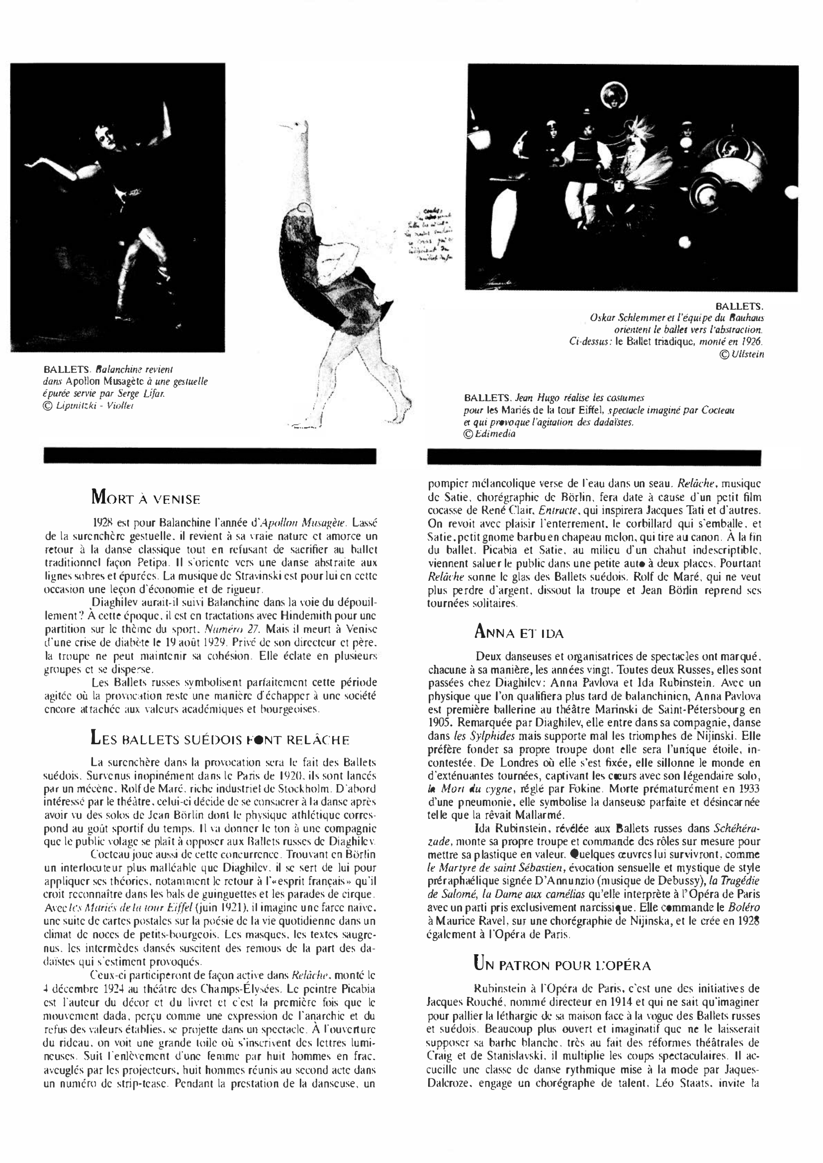Prévisualisation du document Les Ballets de 1920 à 1929 : Histoire
