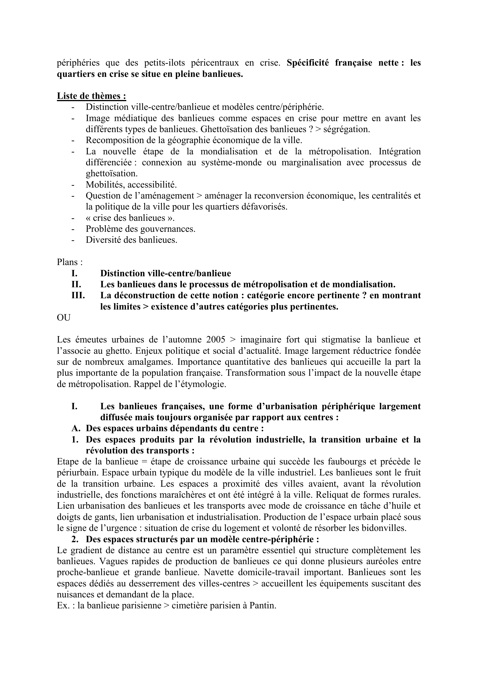 Prévisualisation du document Les banlieux en France