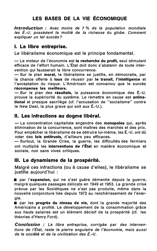 Prévisualisation du document LES BASES DE LA VIE ÉCONOMIQUE AUX ETATS-UNIS