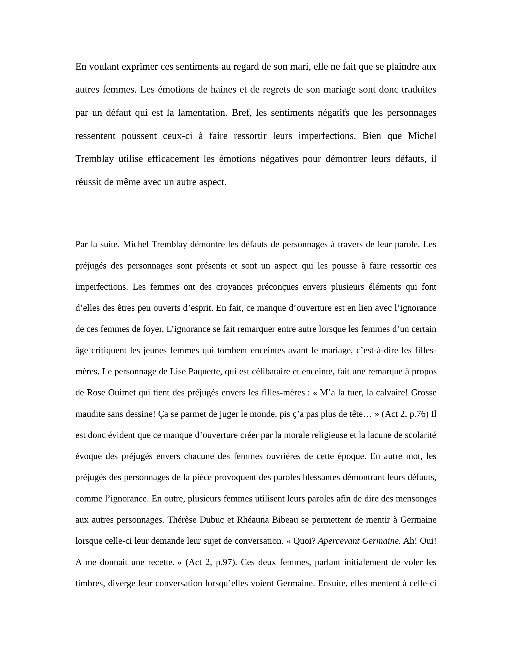 Prévisualisation du document Les Belles-Soeurs, Michel Tremblay: Dissertation