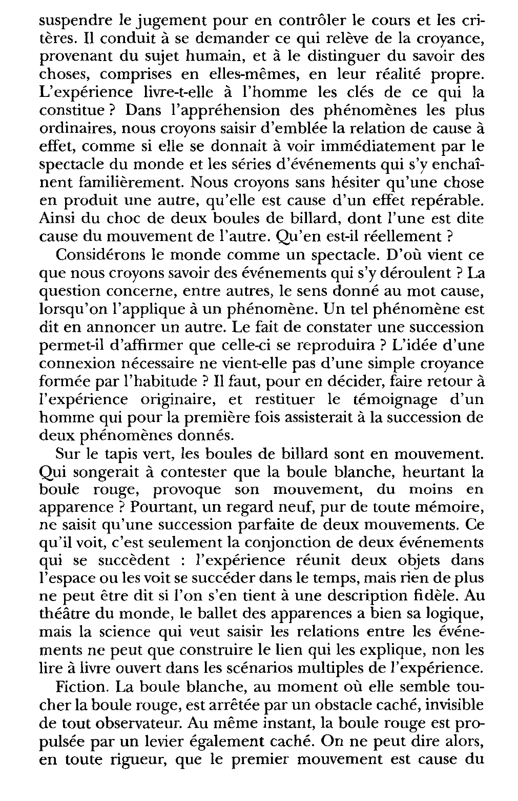 Prévisualisation du document Les boules de Billard (texte de Hume)