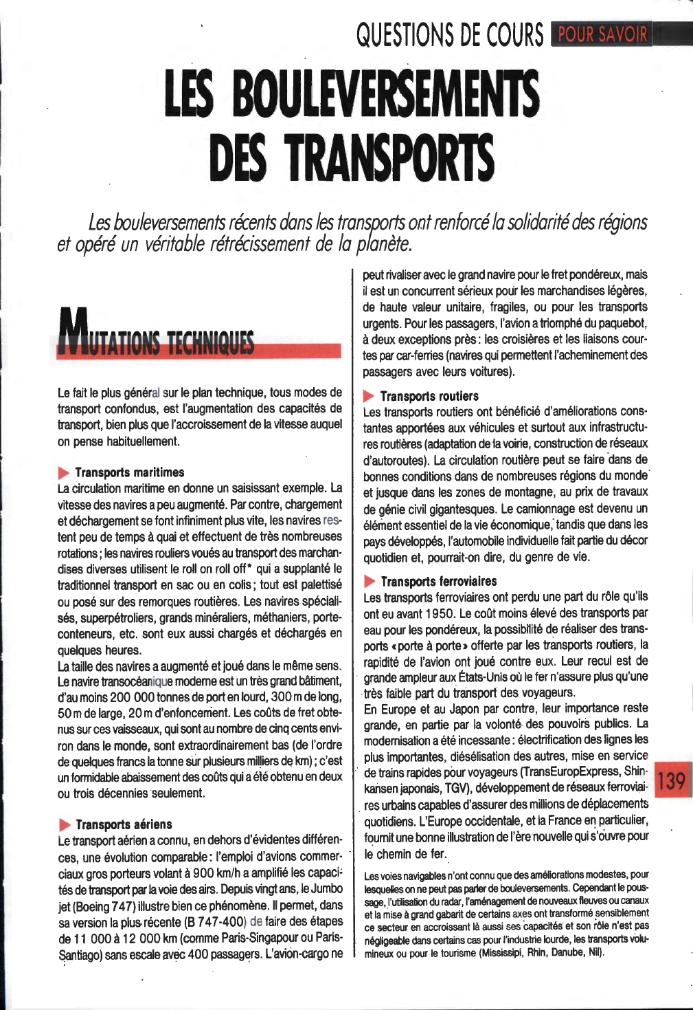 Prévisualisation du document LES BOULEVERSEMENTS DE TRANSPORTS