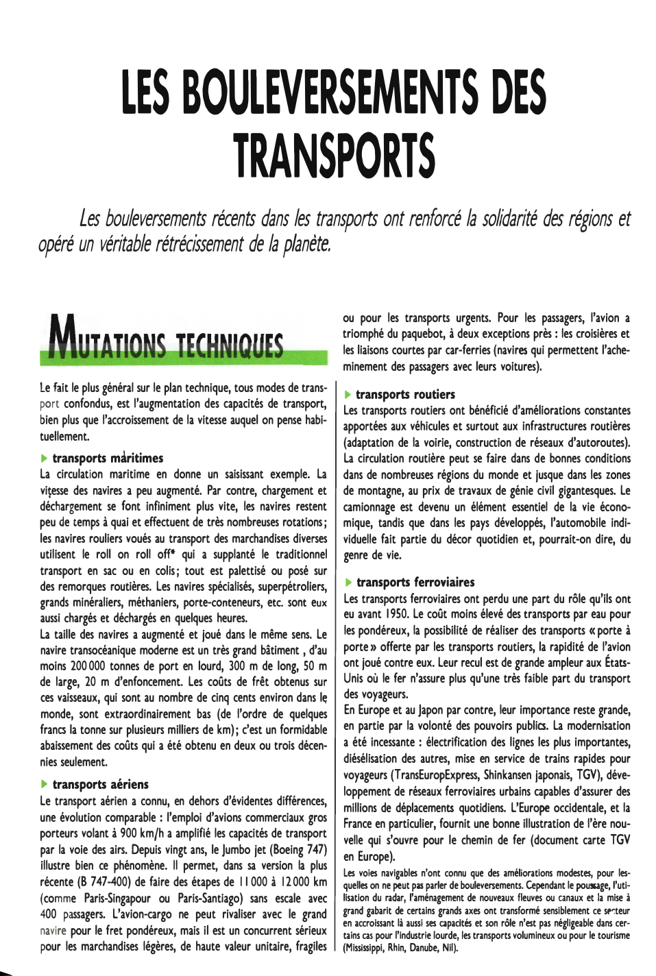 Prévisualisation du document LES BOULEVERSEMENTS DES TRANSPORTS
