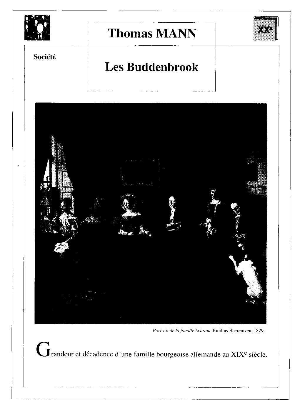 Prévisualisation du document Les Buddenbrook de  Thomas Mann