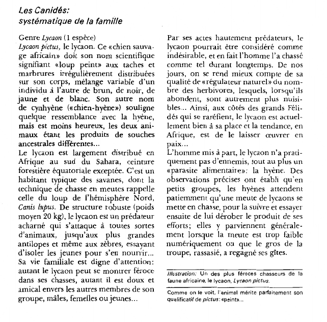 Prévisualisation du document Les Canidés:systématique de la famille.