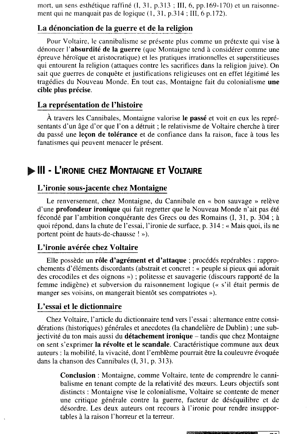 Prévisualisation du document Les « Cannibales » de Montaigne et les « Anthropophages » de Voltaire