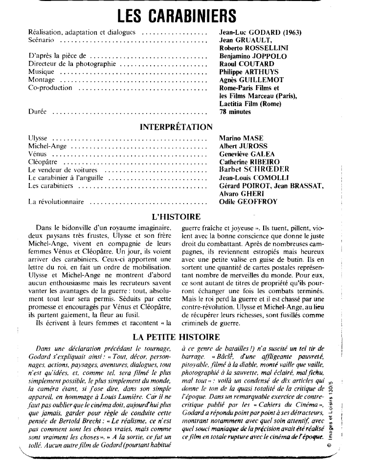 Prévisualisation du document LES CARABINIERS