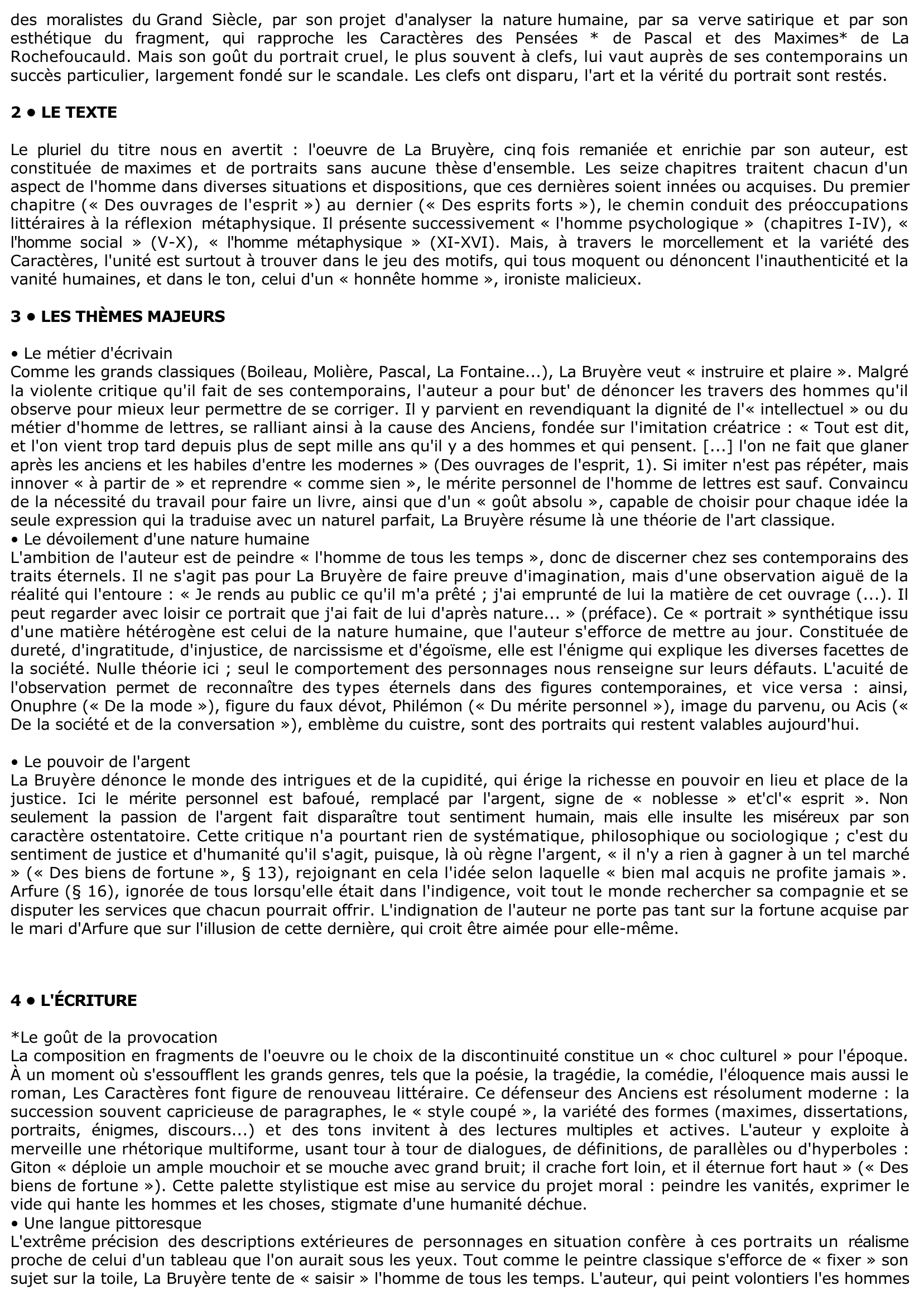Prévisualisation du document 	Les Caractères de La Bruyère (Résumé & Analyse)