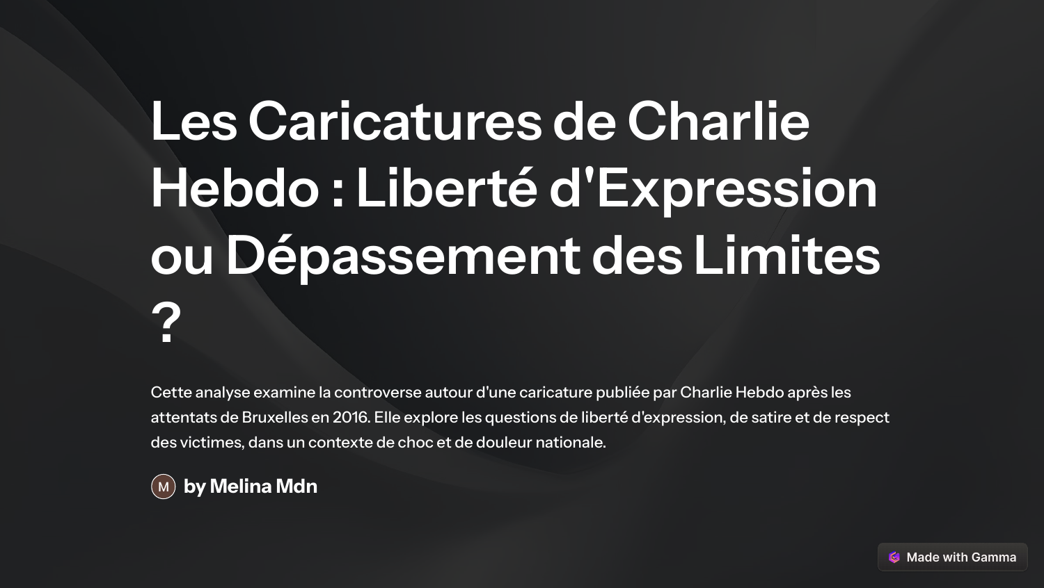 Prévisualisation du document Les Caricatures de Charlie Hebdo : Liberté d'Expression ou Dépassement des Limites ?