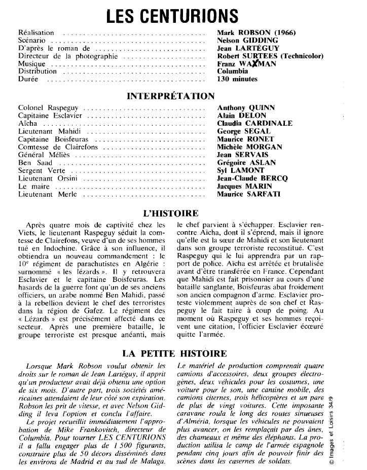 Prévisualisation du document LES CENTURIONS   