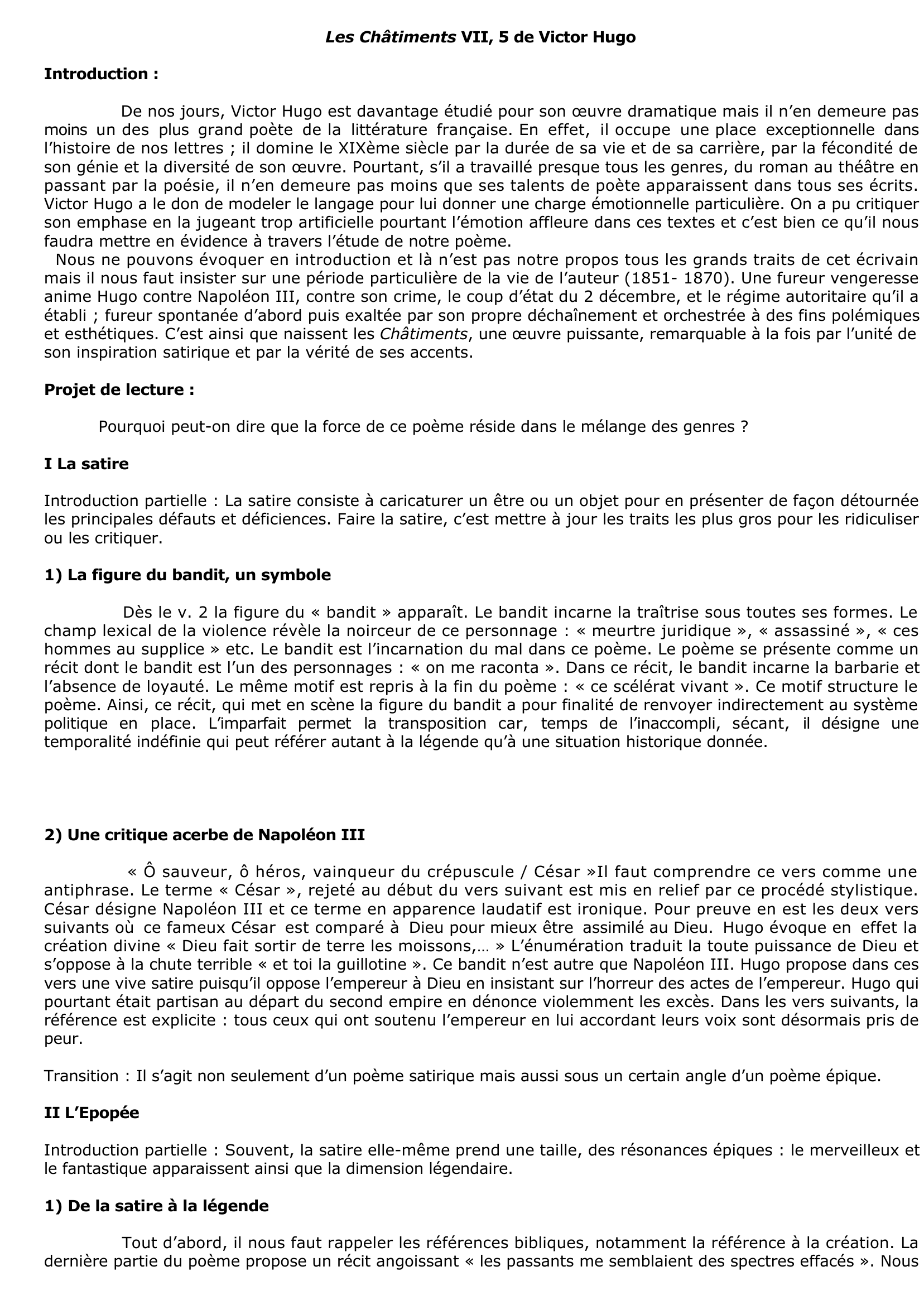 Prévisualisation du document Les Châtiments VII, 5 de Victor Hugo
