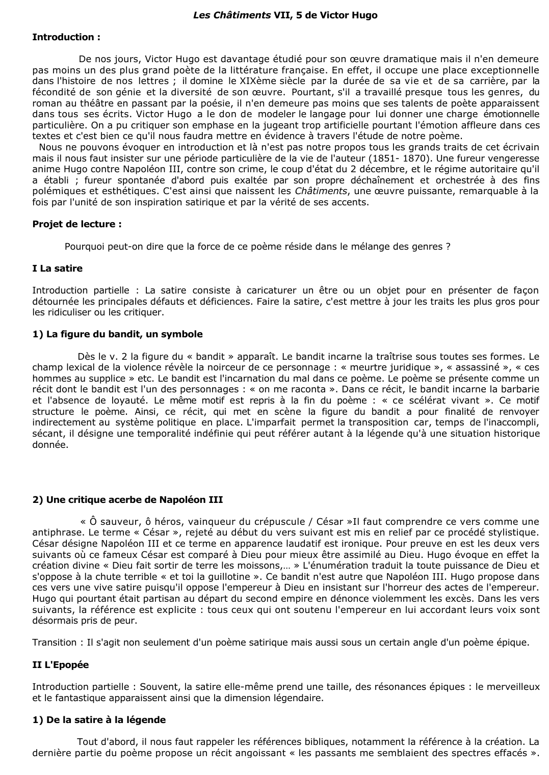 Prévisualisation du document Les Châtiments VII, 5 de Victor Hugo