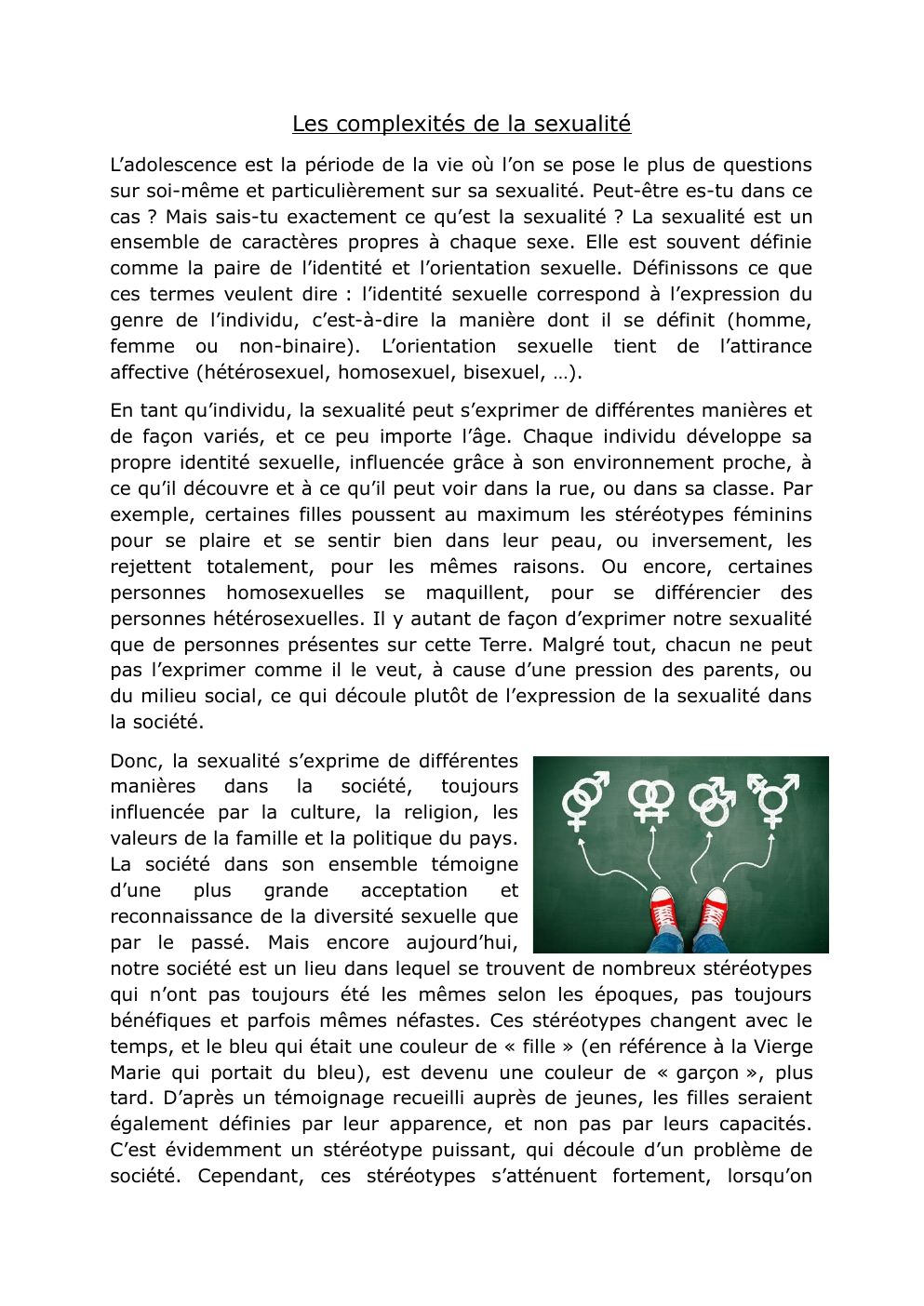 Prévisualisation du document Les complexités de la sexualité