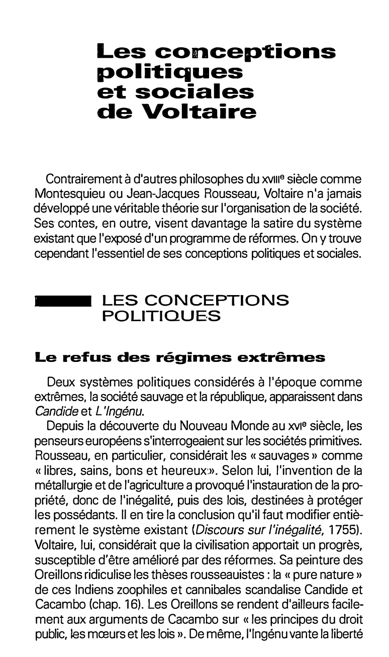 Prévisualisation du document Les conceptions politiques et sociales de Voltaire