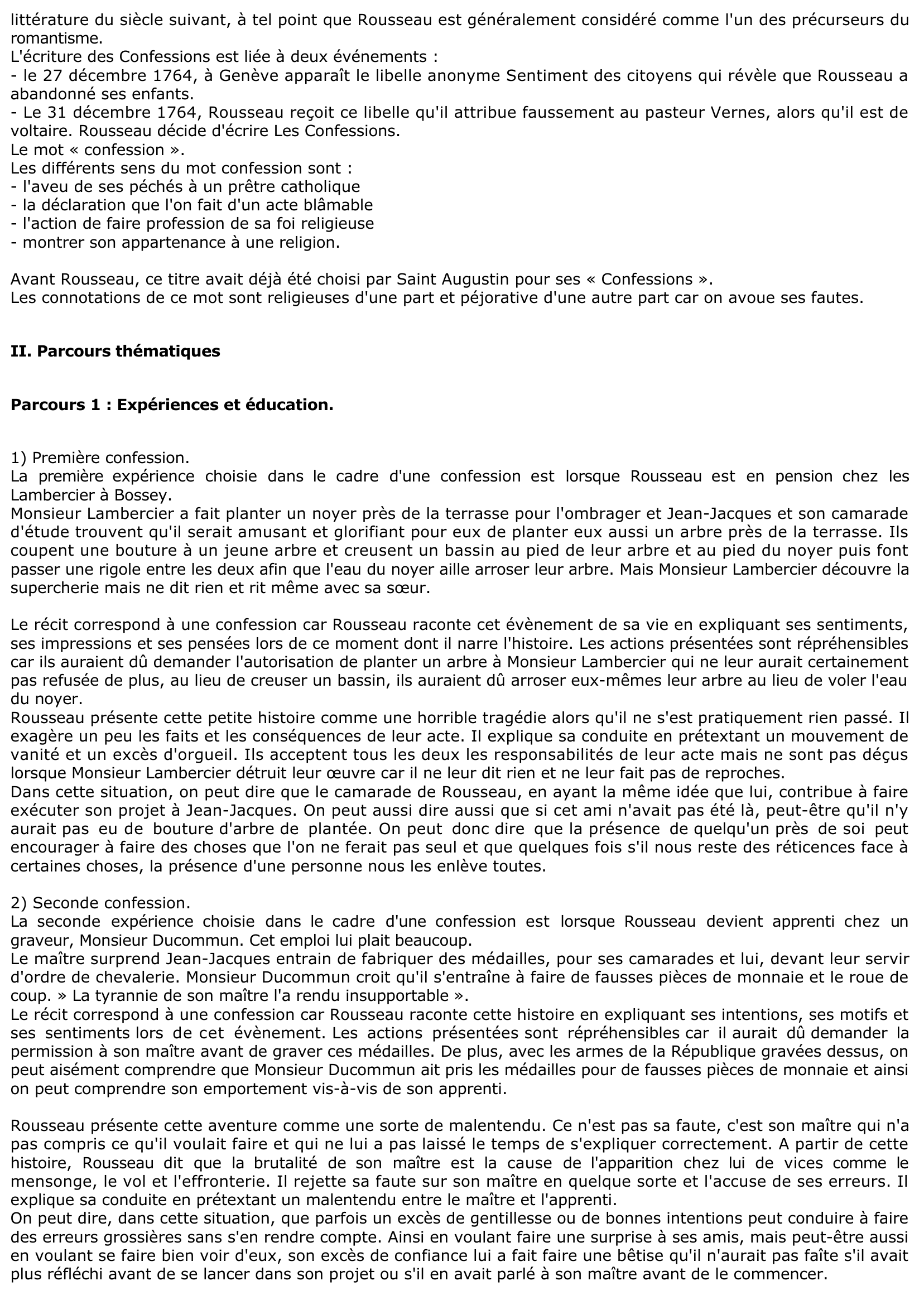 Prévisualisation du document Les Confessions de Jean-Jacques Rousseau
