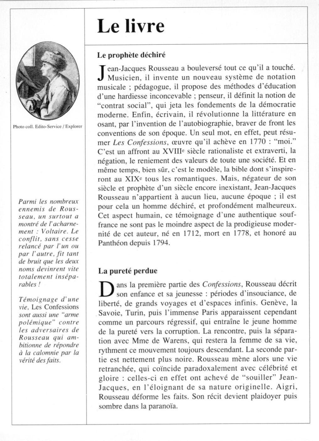 Prévisualisation du document Les Confessions de Jean-Jacques ROUSSEAU