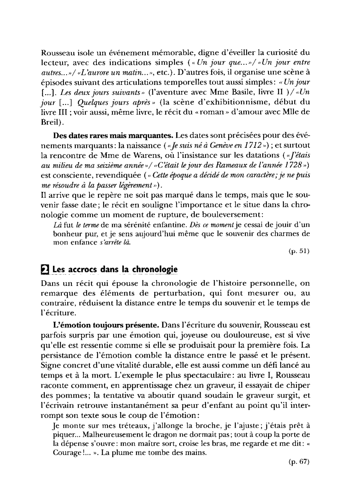 Prévisualisation du document LES CONFESSIONS DE ROUSSEAU  Le temps et la mémoire