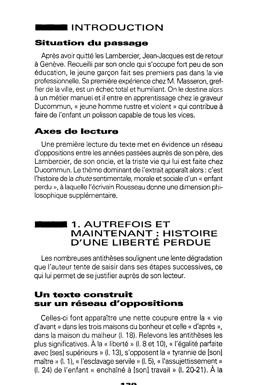 Prévisualisation du document Les Confessions, Livre I, p. 63-64. Lecture méthodique - Rousseau